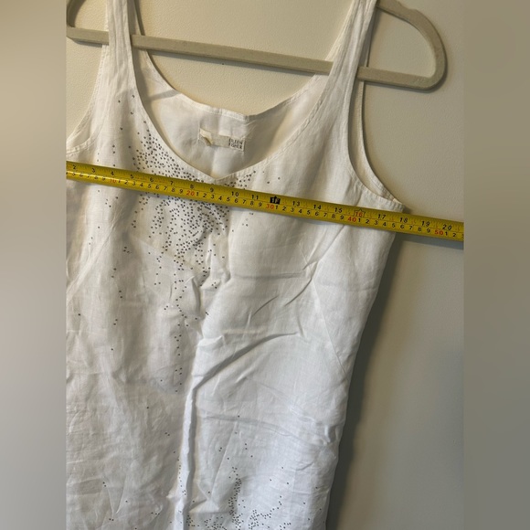 Eileen Fisher 100% Irish linen white tank dress with tiny sequins, size 10 - Picture 8 of 8